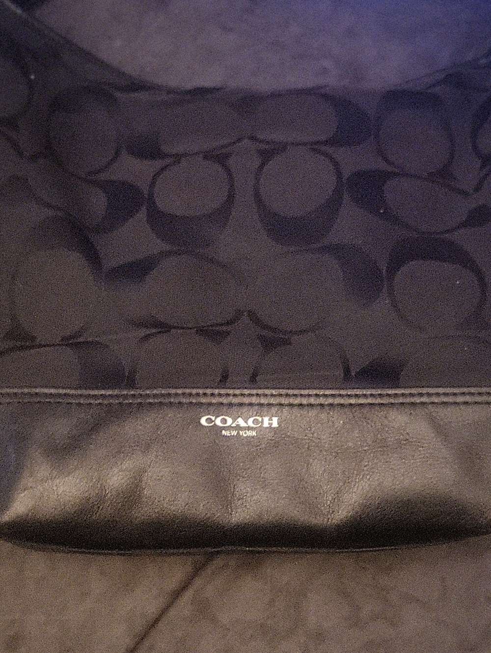 Coach Black Signature Shoulder Handbag with adjustable straps